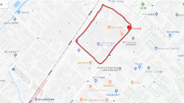 信太山新地の地図